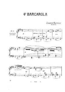 Sechs Stücke für Klavier, Op.44: Nr.4 Barkarole by Giuseppe Martucci