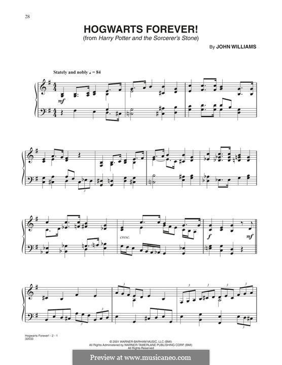 Hogwarts Forever (from Harry Potter) von J. Williams Noten auf MusicaNeo