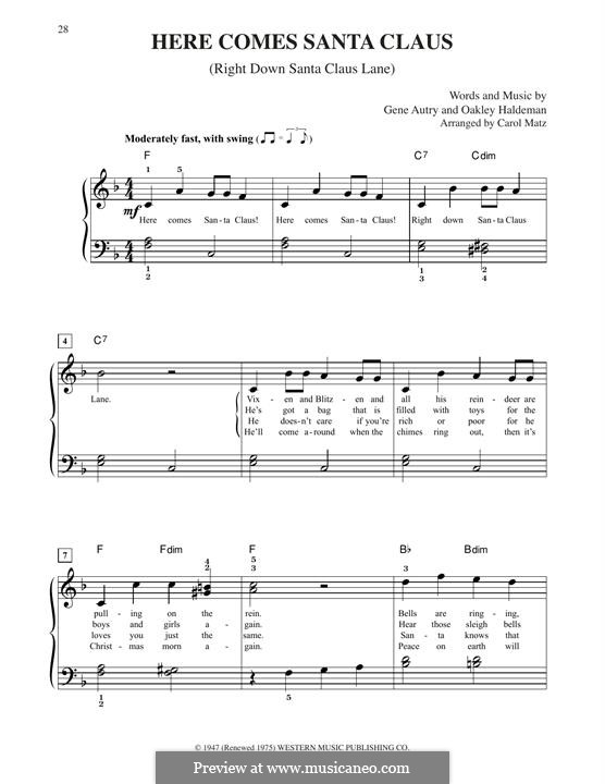 Piano version: Für einen Interpreten by Gene Autry, Oakley Haldeman