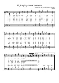 Ich ging einmal spazieren: For male choir by Friedrich Silcher