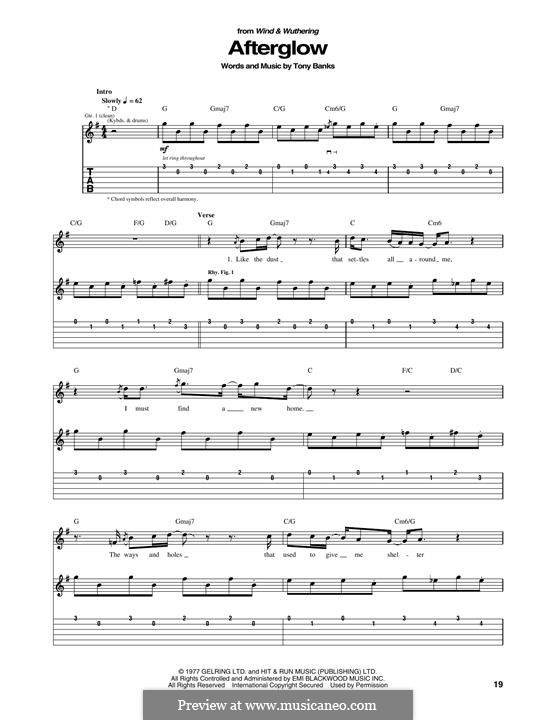 Afterglow (Genesis): Für Gitarre by Tony Banks