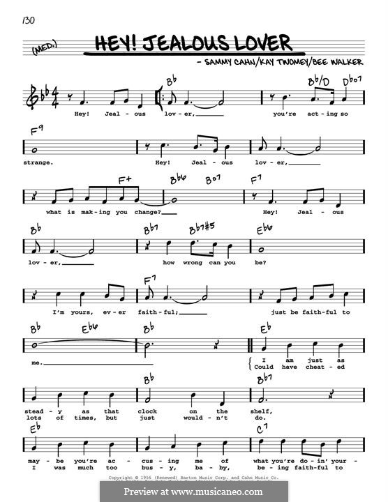Hey! Jealous Lover: High voice by Bee Walker, Kay Twomey, Sammy Cahn