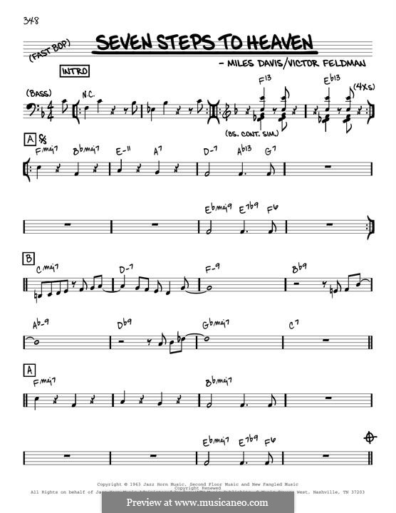 Seven Steps To Heaven: Melody line (reharmonized version) by Miles Davis