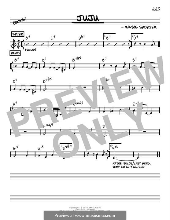 Juju: Melody line (reharmonized version) by Wayne Shorter