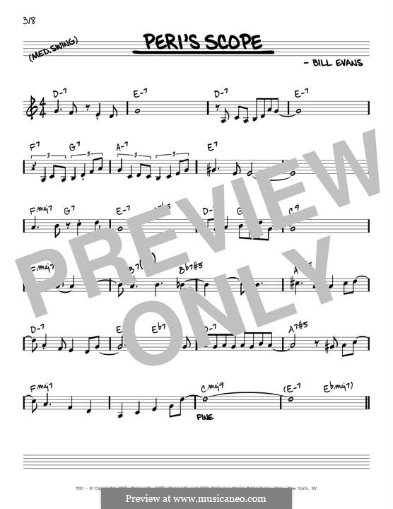 Peri's Scope: Melody line (reharmonized version) by Bill Evans