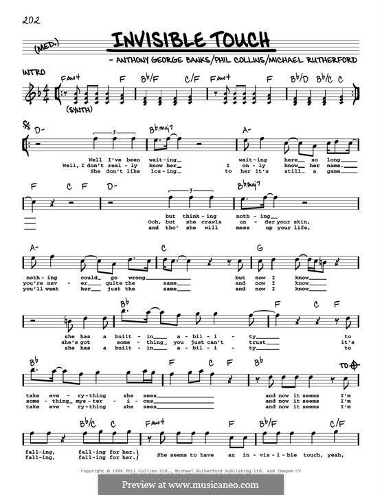 Invisible Touch (Genesis): Melodische Linie by Tony Banks, Mike Rutherford, Phil Collins