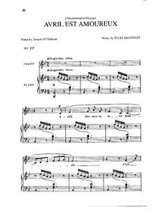 Avril est amoureux: In B-Dur by Jules Massenet