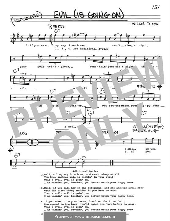 Evil (Is Going on): Melodische Linie by Willie Dixon