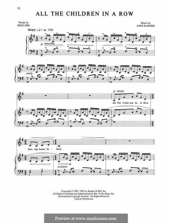 All The Children In A Row (from The Rink): All The Children In A Row (from The Rink) by John Kander