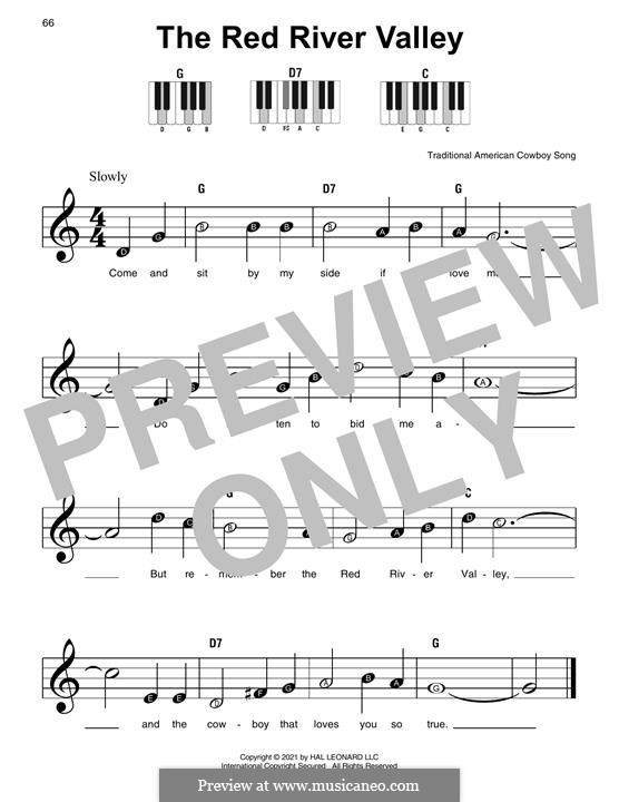 The Red River Valley: Für Klavier, leicht by folklore
