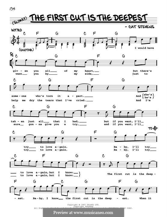 The First Cut Is the Deepest: Melodische Linie by Cat Stevens