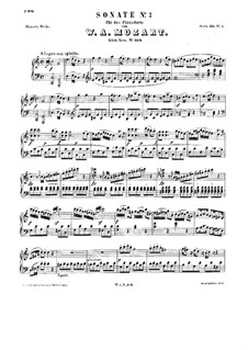 Sonate für Klavier Nr.7 in C-Dur, K.309: Für einen Interpreten by Wolfgang Amadeus Mozart