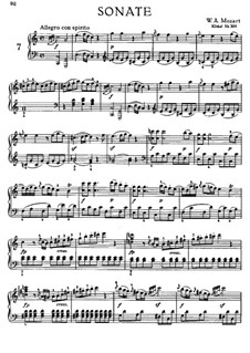 Sonate für Klavier Nr.7 in C-Dur, K.309: Für einen Interpreten by Wolfgang Amadeus Mozart
