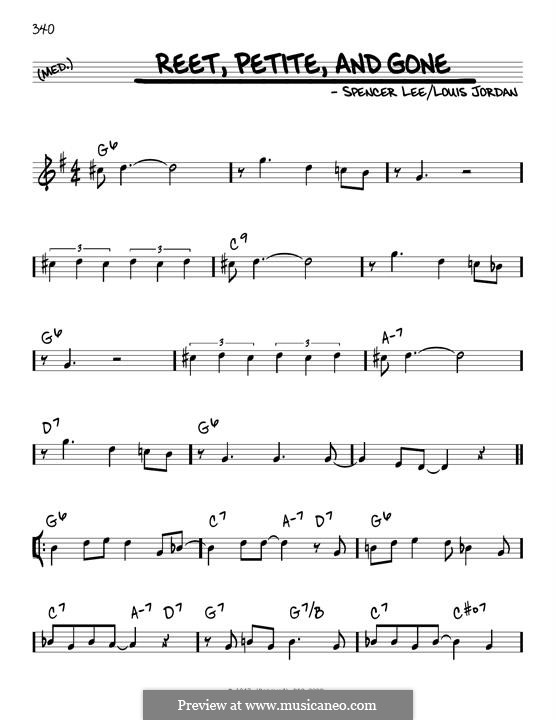 Reet Petite and Gone: Melodische Linie by Louis Jordan, Spencer Lee