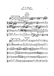 Krönungsmesse Nr.15 in C-Dur, K.317: Oboenstimmen by Wolfgang Amadeus Mozart