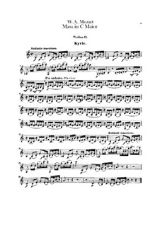 Krönungsmesse Nr.15 in C-Dur, K.317: Violinstimme II by Wolfgang Amadeus Mozart