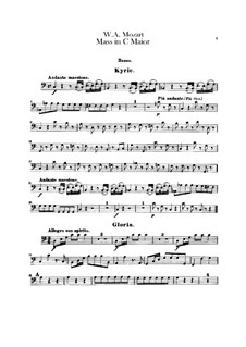 Krönungsmesse Nr.15 in C-Dur, K.317: Basso Continuo Stimme by Wolfgang Amadeus Mozart