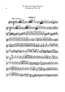 Sinfonie Nr.32 in G-Dur, K.318: Violinstimme by Wolfgang Amadeus Mozart