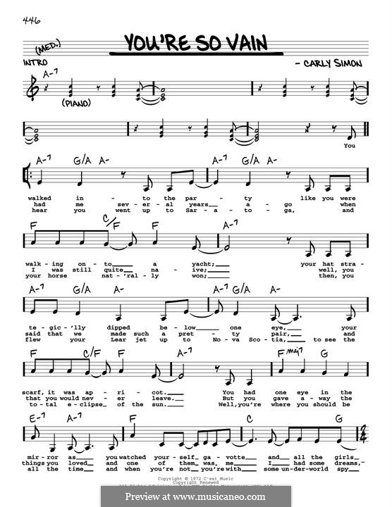 You're So Vain: Melodische Linie by Carly Simon