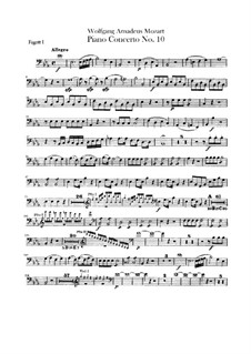 Konzert für zwei Klaviere und Orchester Nr.10 in Es-Dur, K.365: Fagottstimme by Wolfgang Amadeus Mozart