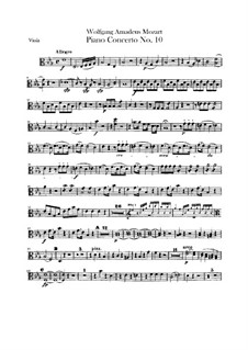 Konzert für zwei Klaviere und Orchester Nr.10 in Es-Dur, K.365: Violastimme by Wolfgang Amadeus Mozart
