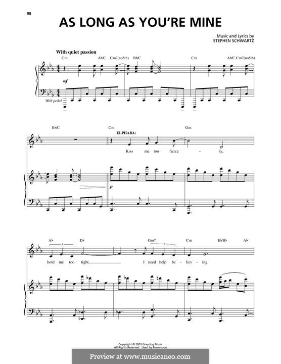 As Long as You're Mine (from Wicked): Für Stimme und Klavier by Stephen Schwartz