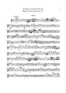 Konzert für Klavier und Orchester Nr.17 in G-Dur, K.453: Oboenstimmen by Wolfgang Amadeus Mozart
