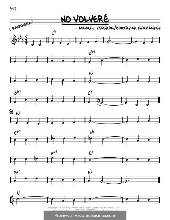 No Volvere (Gipsy Kings): Melodische Linie by Andre Reyes, Francois Reyes, Jacques Baliardo, Maurice Baliardo, Nicolas Reyes, Tonino Baliardo
