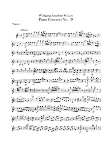 Konzert für Klavier und Orchester Nr.19 in F-Dur, K.459: Violinstimme I by Wolfgang Amadeus Mozart