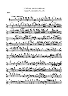 Konzert für Klavier und Orchester Nr.21 in C-Dur, K.467: Flötenstimme by Wolfgang Amadeus Mozart
