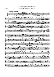Konzert für Klavier und Orchester Nr.21 in C-Dur, K.467: Oboentimmen by Wolfgang Amadeus Mozart