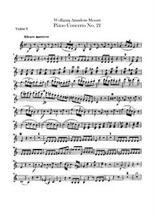 Konzert für Klavier und Orchester Nr.21 in C-Dur, K.467: Violinstimme II by Wolfgang Amadeus Mozart