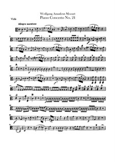 Konzert für Klavier und Orchester Nr.21 in C-Dur, K.467: Bratschenstimme by Wolfgang Amadeus Mozart