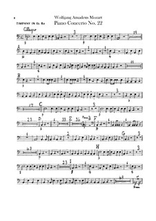 Konzert für Klavier und Orchester Nr.22 in Es-Dur, K.482: Paukenstimme by Wolfgang Amadeus Mozart