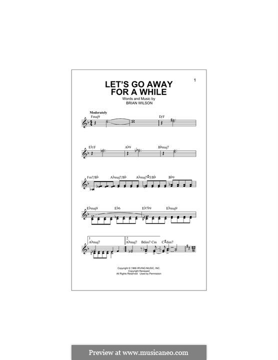 Let's Go Away for a While (The Beach Boys): Für Keyboard by Brian Wilson