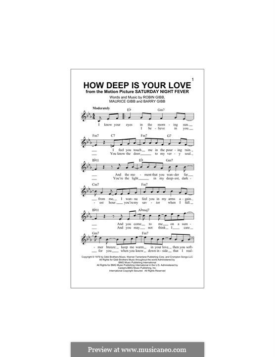 How Deep Is Your Love (The Bee Gees): Für Keyboard by Barry Gibb, Maurice Gibb, Robin Gibb