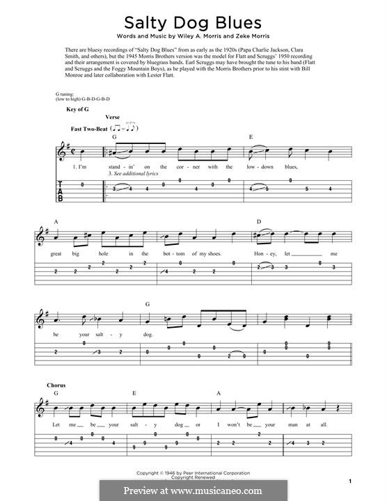 Salty Dog Blues (Flatt & Scruggs) von W.A. Morris, Z. Morris auf MusicaNeo