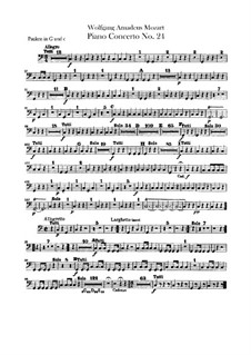 Konzert für Klavier und Orchester Nr.24 in c-Moll, K.491: Paukenstimme by Wolfgang Amadeus Mozart