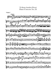 Konzert für Klavier und Orchester Nr.24 in c-Moll, K.491: Violinstimme I by Wolfgang Amadeus Mozart