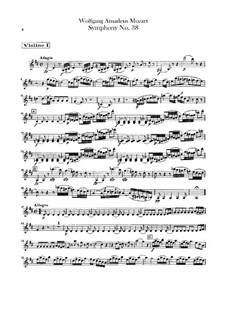 Sinfonie Nr.38 in D-Dur 'Prager Sinfonie', K.504: Violinstimme I by Wolfgang Amadeus Mozart