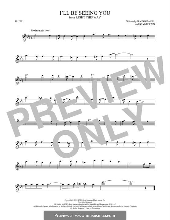 I'll Be Seeing You: Für Flöte by Irving Kahal, Sammy Fain