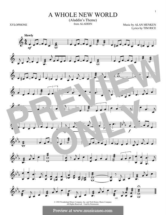 Instrument version: For xylophone by Alan Menken