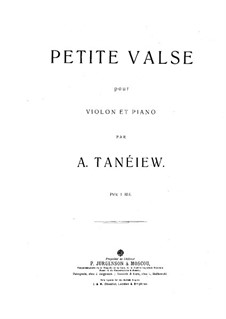 Kleine Walzer für Violine und Klavier: Partitur by Alexander Tanejew