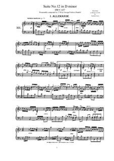 Suite Nr.4 in d-Moll, HWV 437: Für Klavier by Georg Friedrich Händel