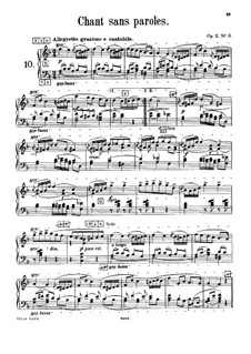 Souvenir de Hapsal, TH 125 Op.2: Nr.3 Lied ohne Worte, für Harmonium by Pjotr Tschaikowski