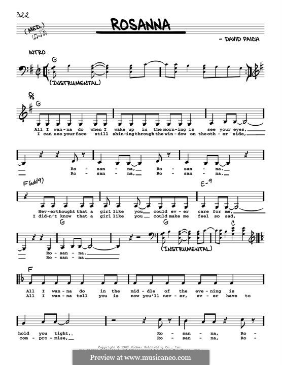 Rosanna (Toto): Melodische Linie by David Paich