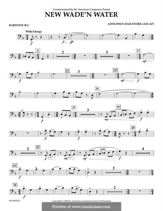 New Wade 'n Water: Euphonium in Bass Clef part by Adolphus Hailstork