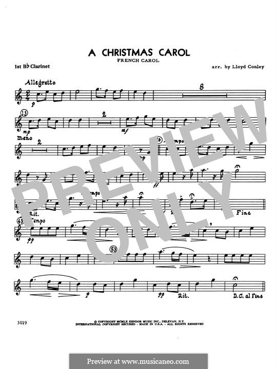 A Christmas Carol: 1st Bb Clarinet part by folklore
