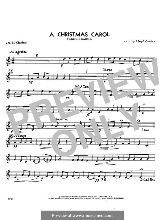 A Christmas Carol: 3rd Bb Clarinet part by folklore