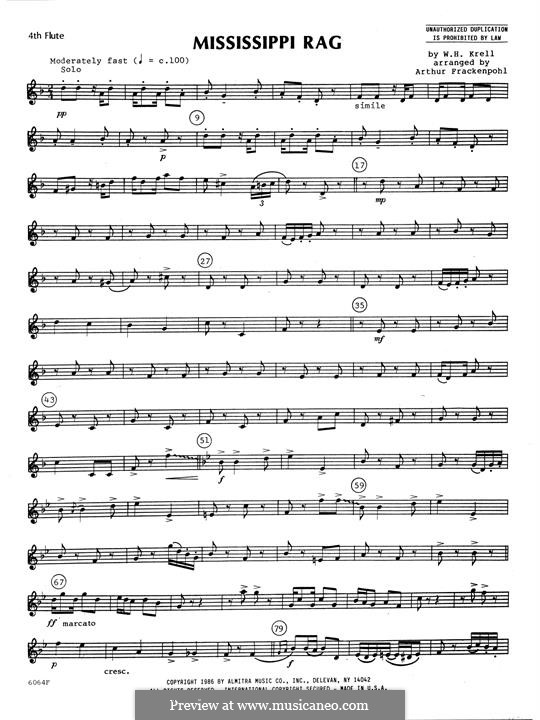 Mississippi Rag: For flutes – 4th Flute part by William Krell